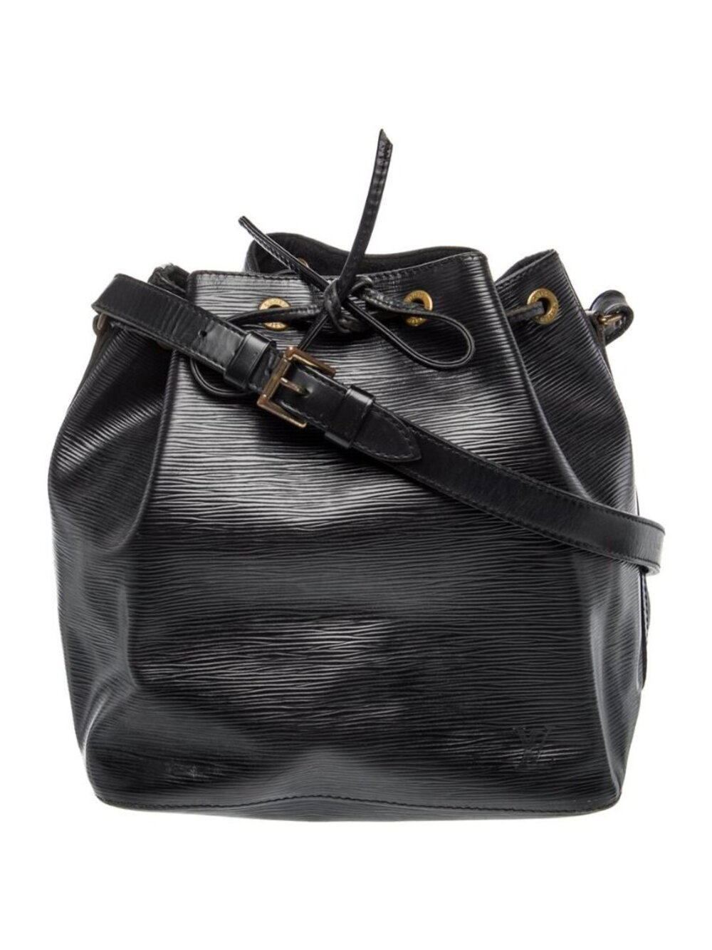 Louis Vuitton Epi Leather Noé Petit Black Bucket Shoulder Bag Drawstring Vintage